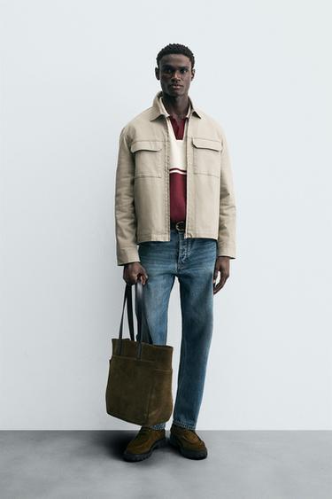 RELAXED FIT OVERSHIRT WITH POCKETS - Beige by Zara - Image 0