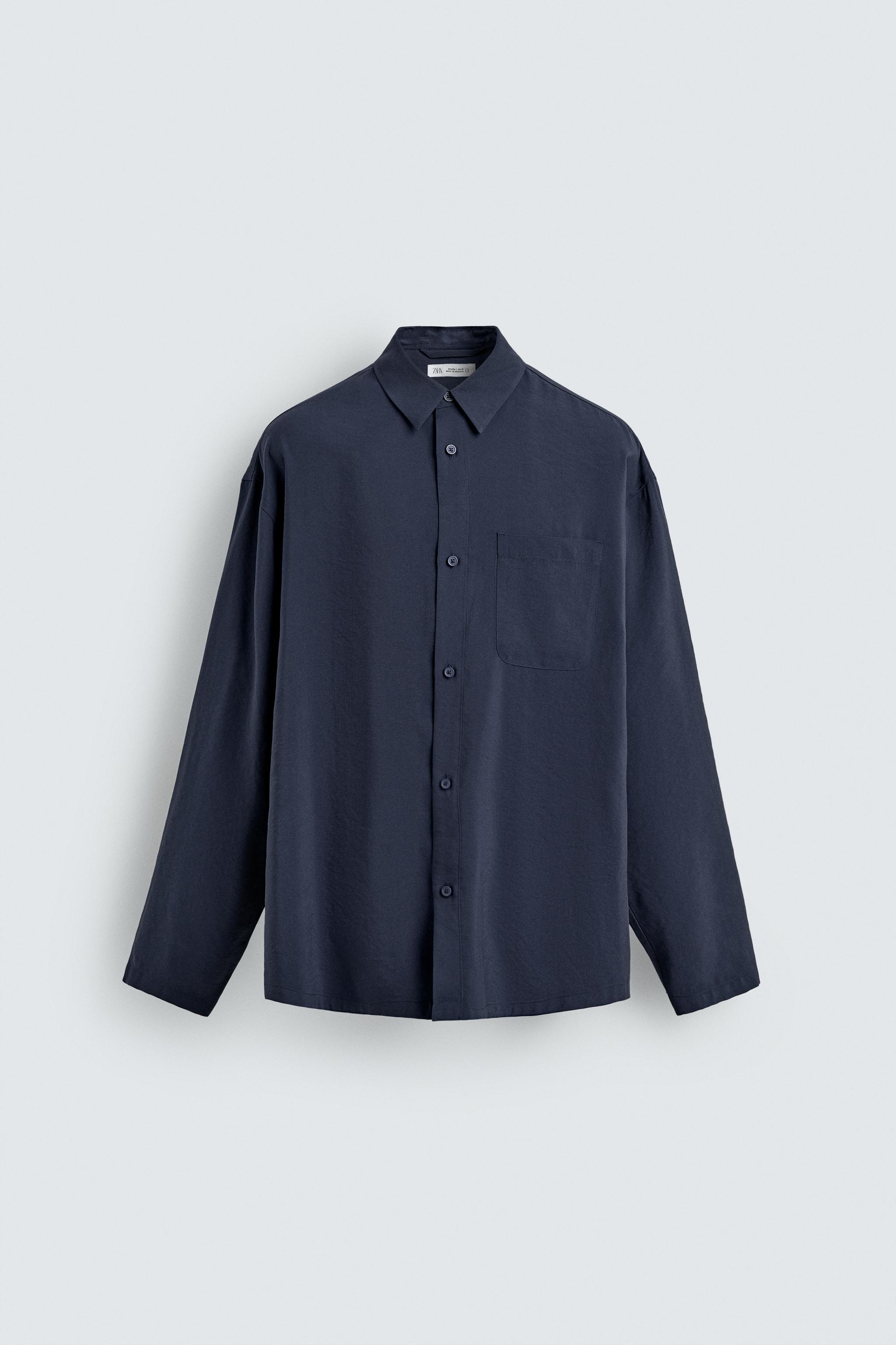 SOFT FLOWING SHIRT — Navy blue