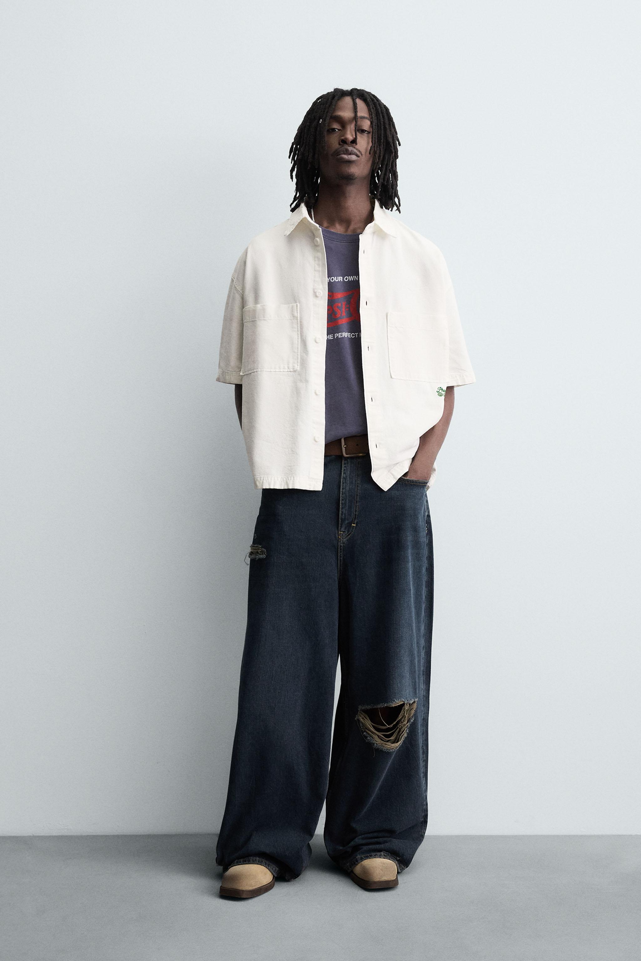 ZARA ザラ コントラスト刺繍シャツ XLサイズ 完売品 国内発送☆ZARA☆コントラスト刺繍入り*ブラウス (ZARA/ブラウス