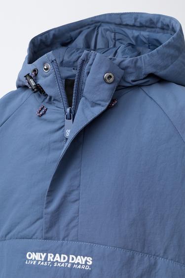 WATER-REPELLENT POUCH POCKET RAINCOAT - Indigo by Zara - Image 4