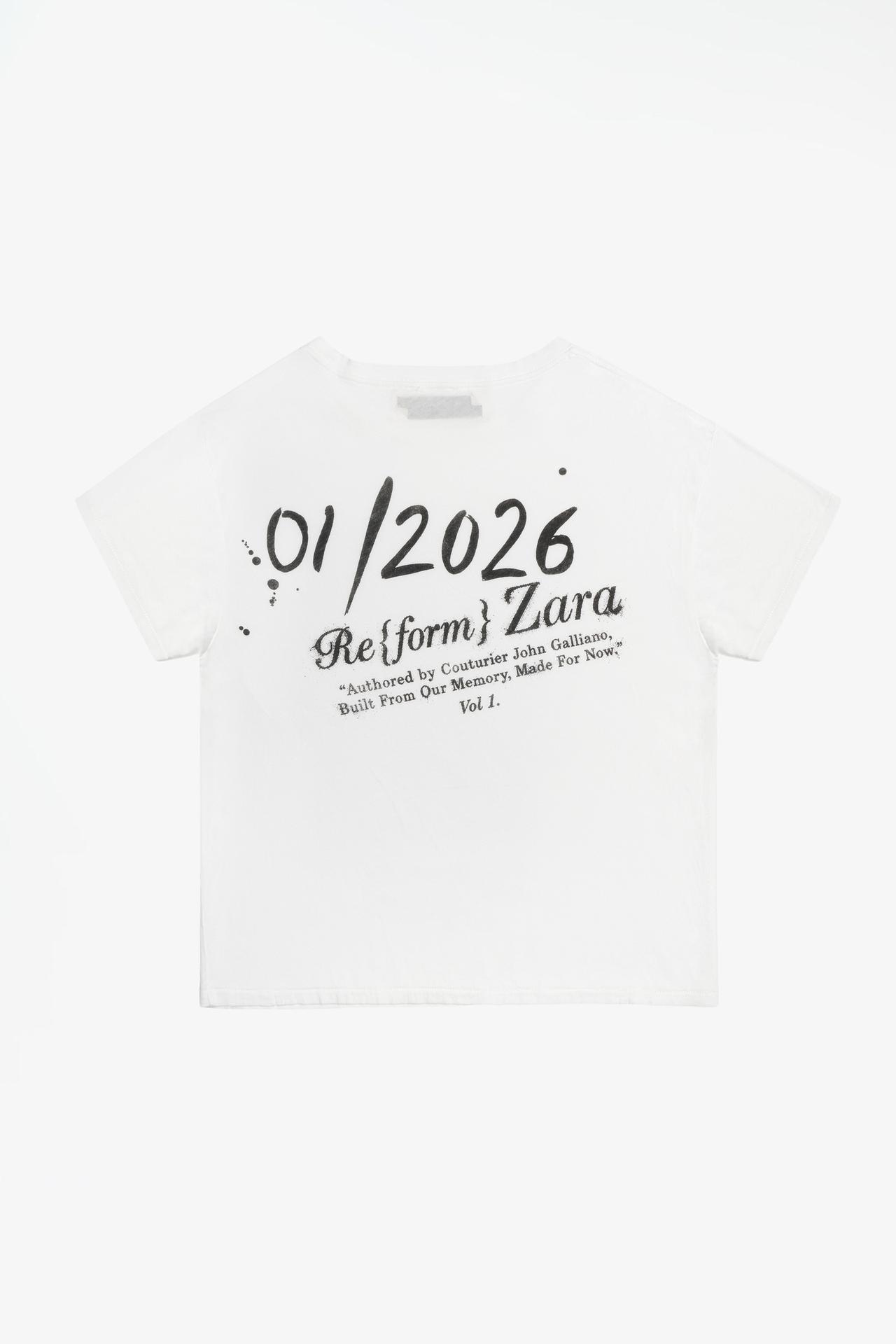 LIMITED EDITION GRAPHIC CROPPED T-SHIRT — White / Gray