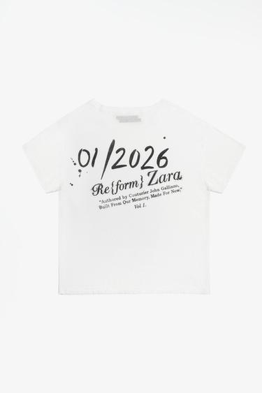 LIMITED EDITION GRAPHIC CROPPED T-SHIRT — White / Gray 2
