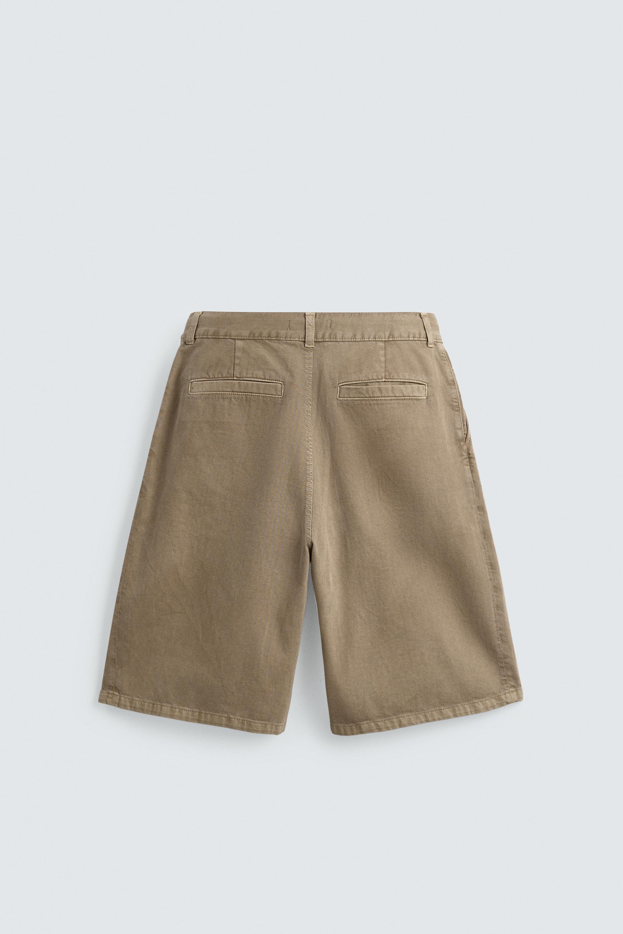 BERMUDA RELAXED FIT À PLIS