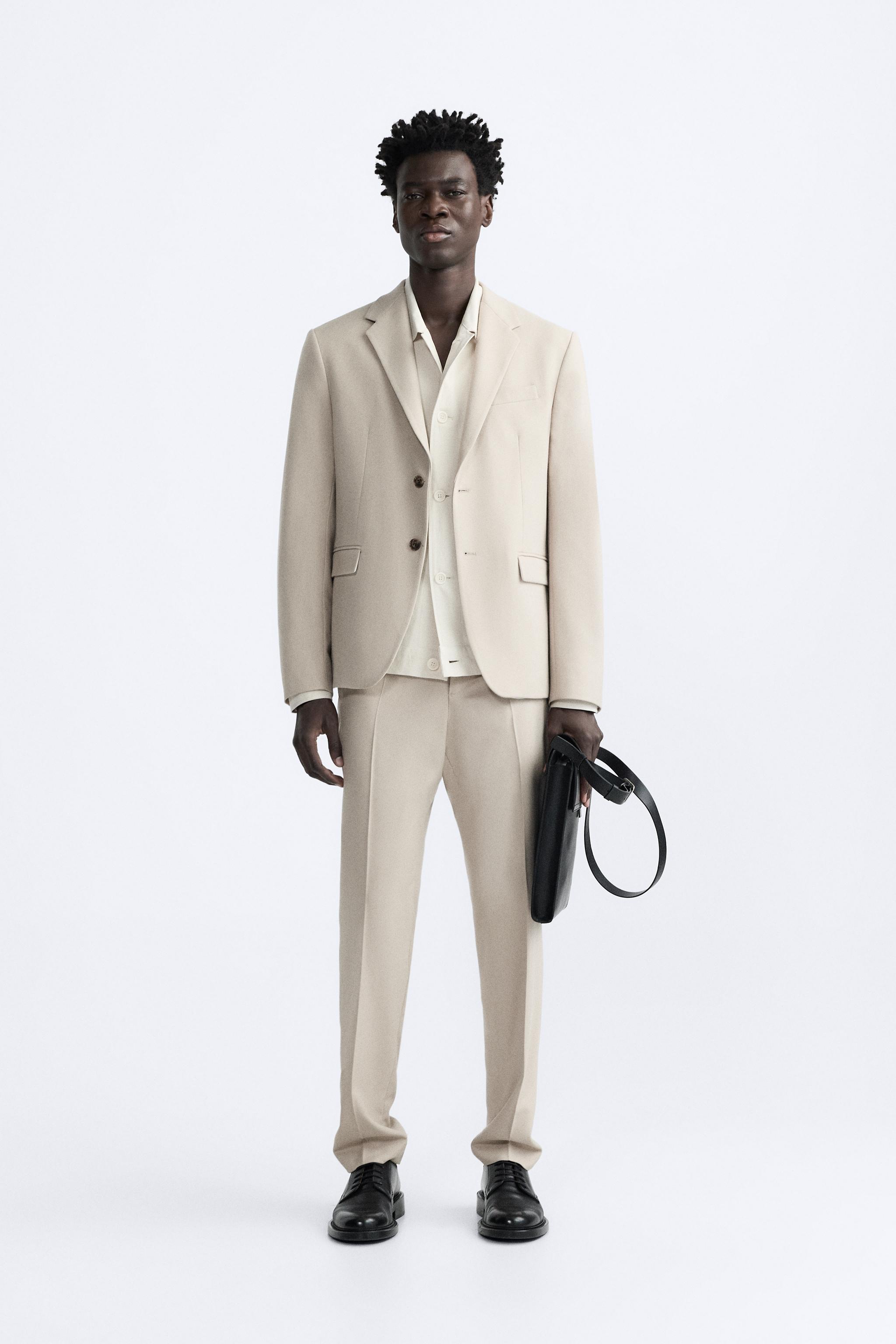 TEXTURED SUIT PANTS - taupe brown | ZARA United States