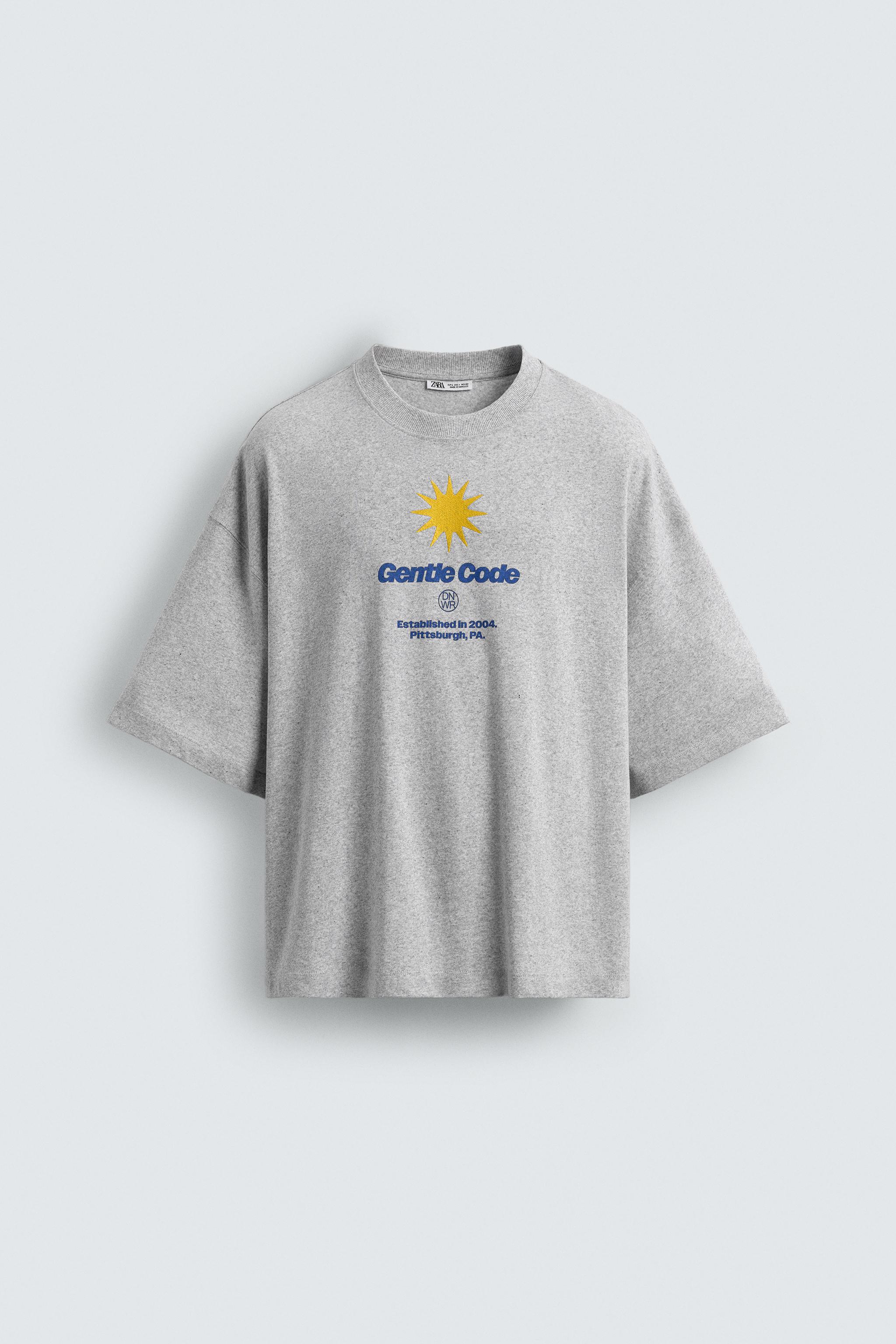 ⭐︎出品 コントラスト太陽プリントTシャツ - グレーマール | ZARA Japan
