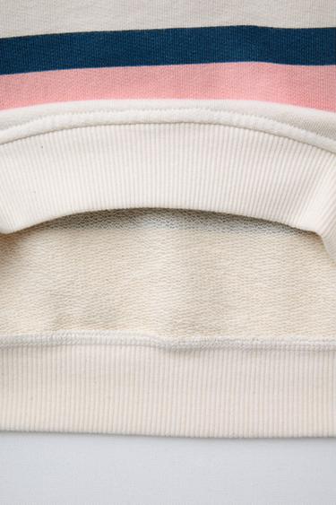 STRIPED SWEATSHIRT - Pink / White by Zara - Image 3