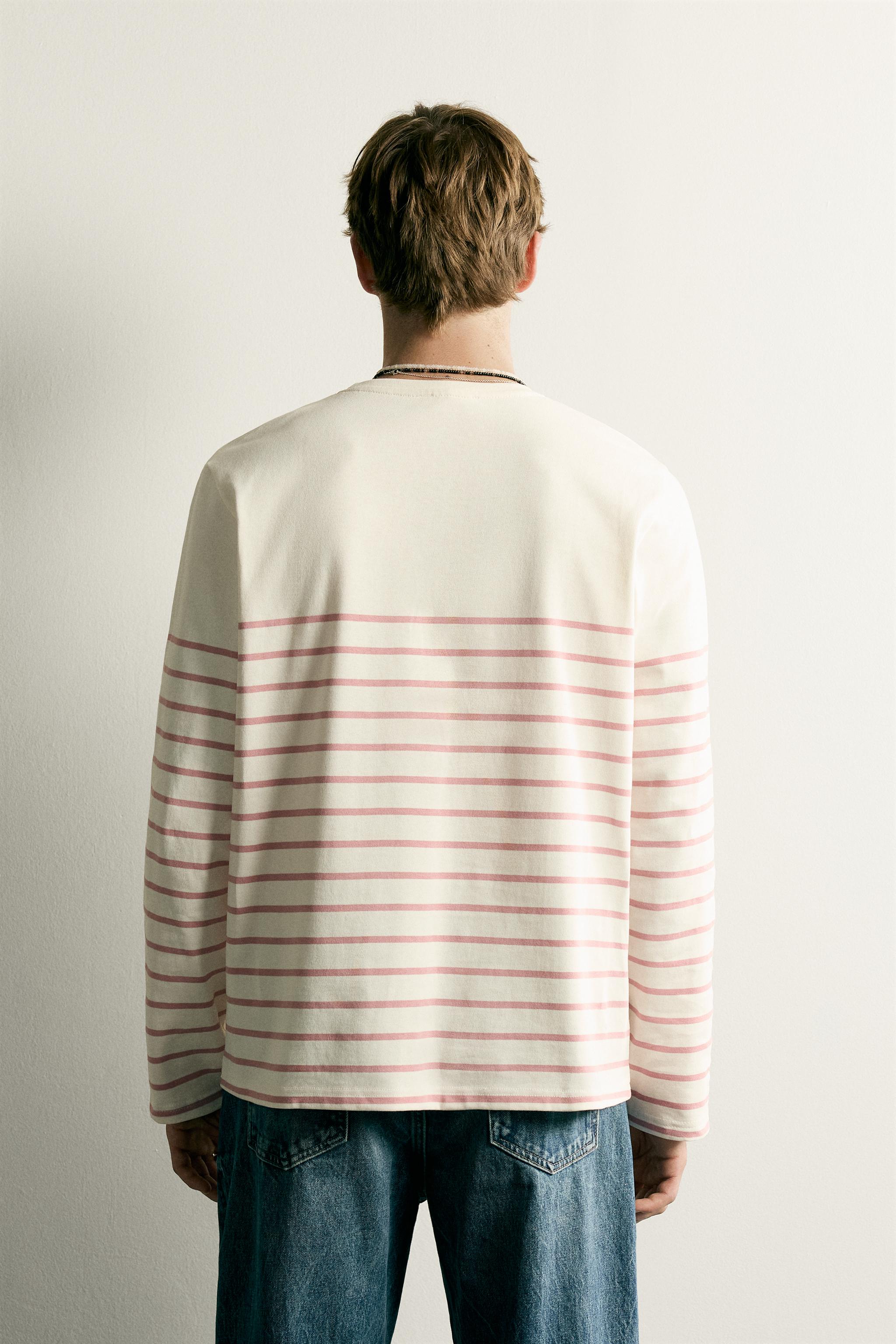 RELAXED FIT JACQUARD STRIPE T-SHIRT
