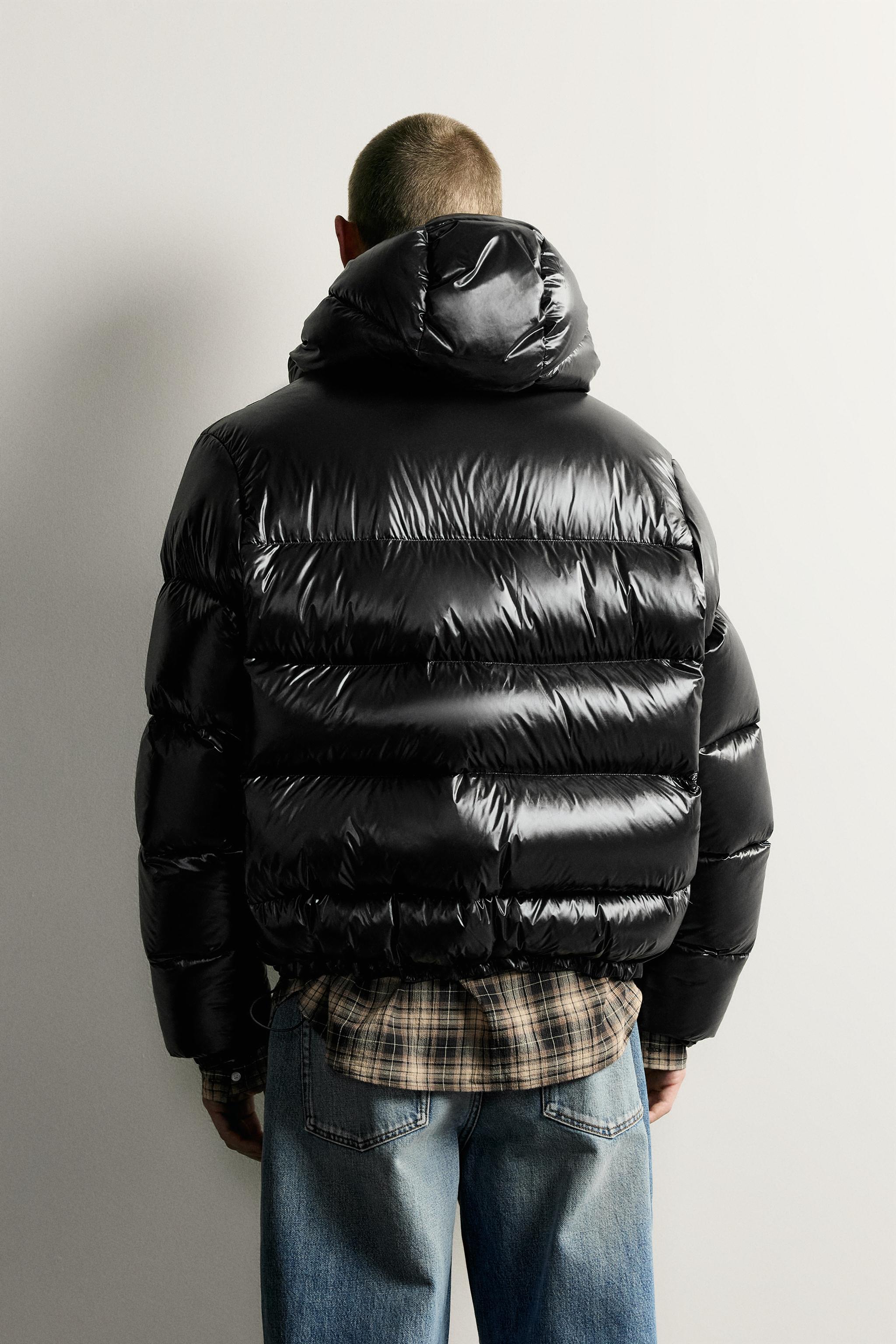 ダウン80%・フェザー20% 撥水加工パフジャケット - ブラック | ZARA