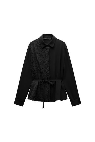 CONTRAST LACE SHIRT