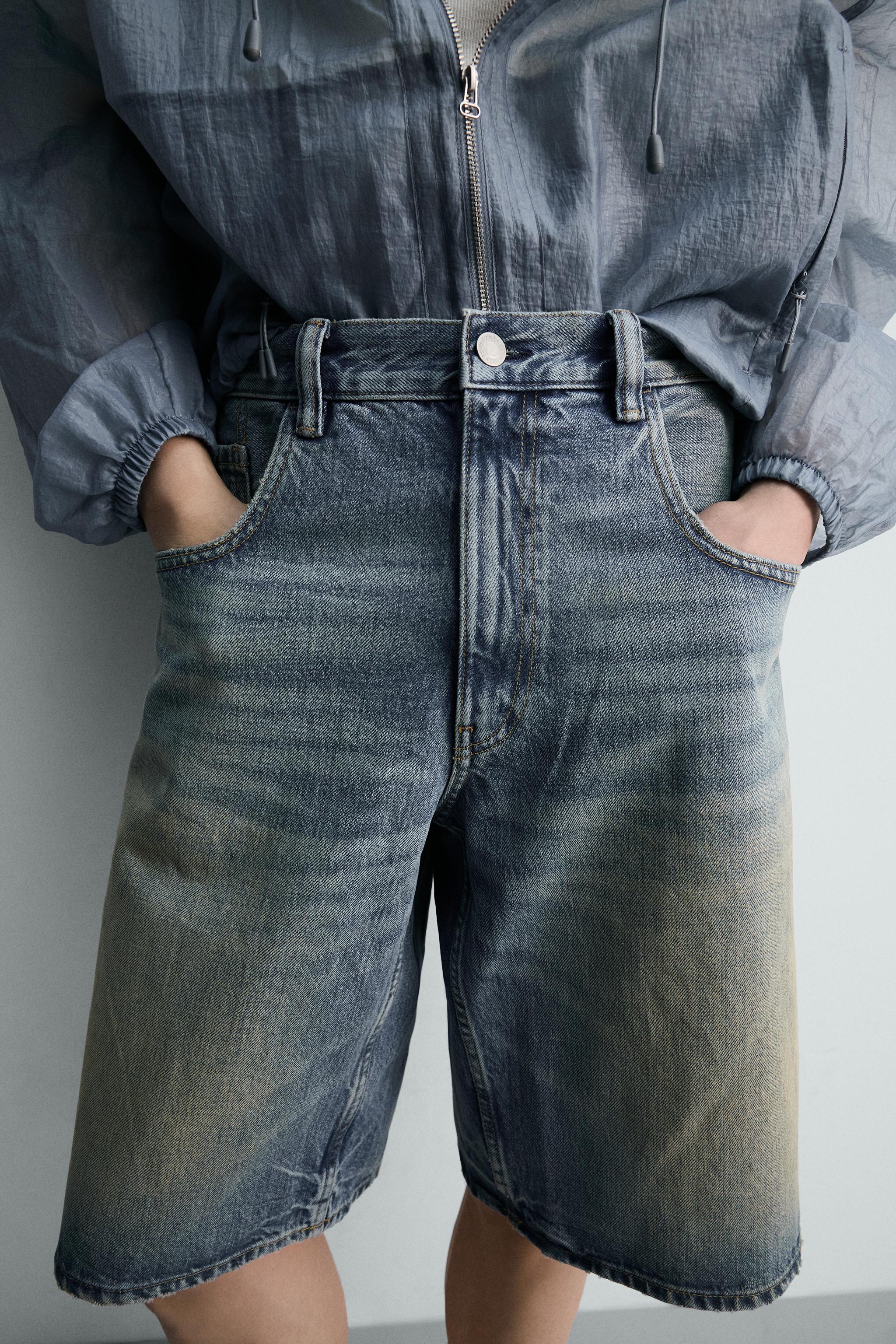 バギーフィットデニムバミューダパンツ - ブルー | ZARA Japan / 日本