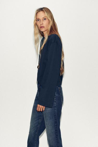 BOAT NECK T-SHIRT - Navy blue by Zara - Image 3