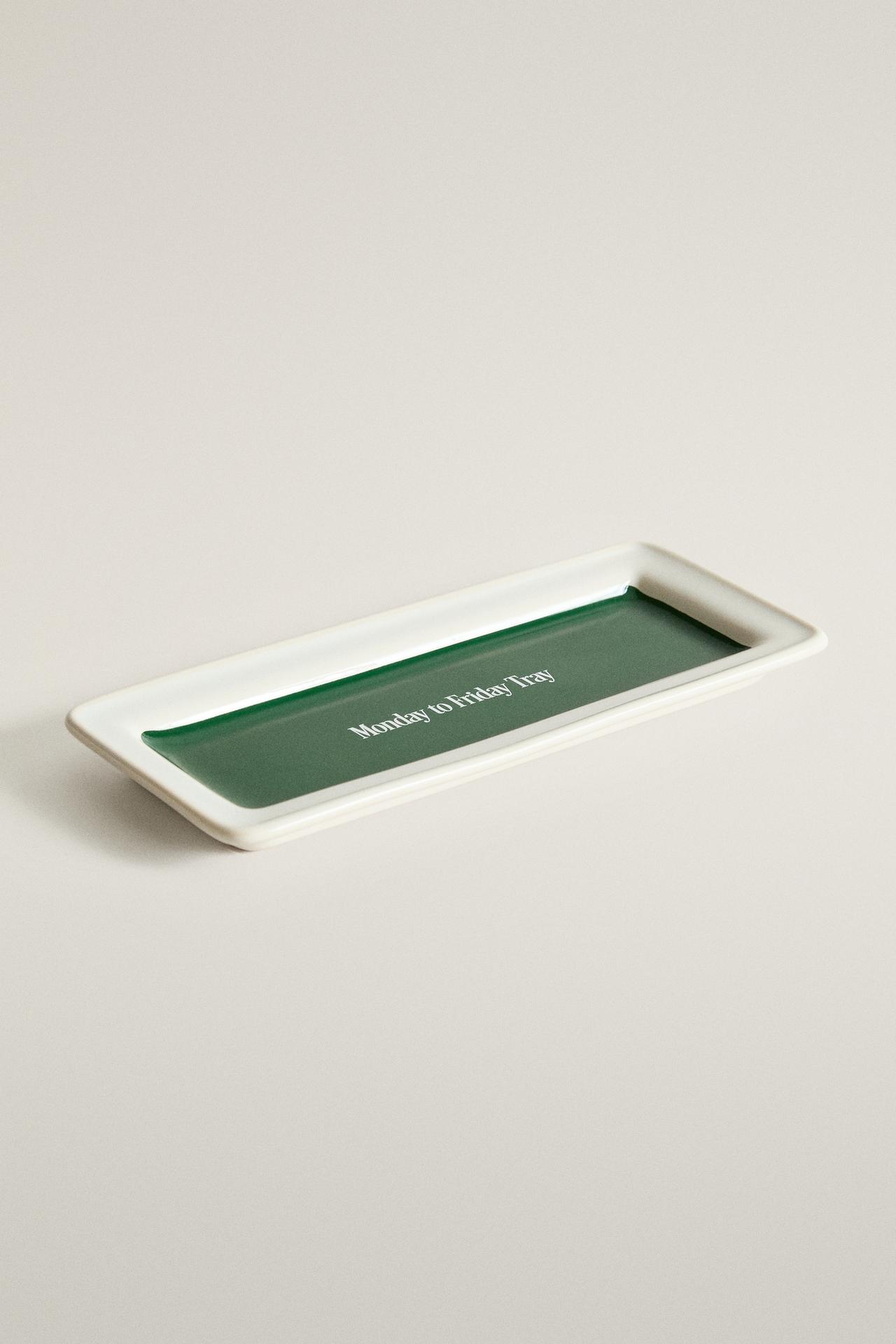 DECORATIVE CERAMIC TRAY — Green