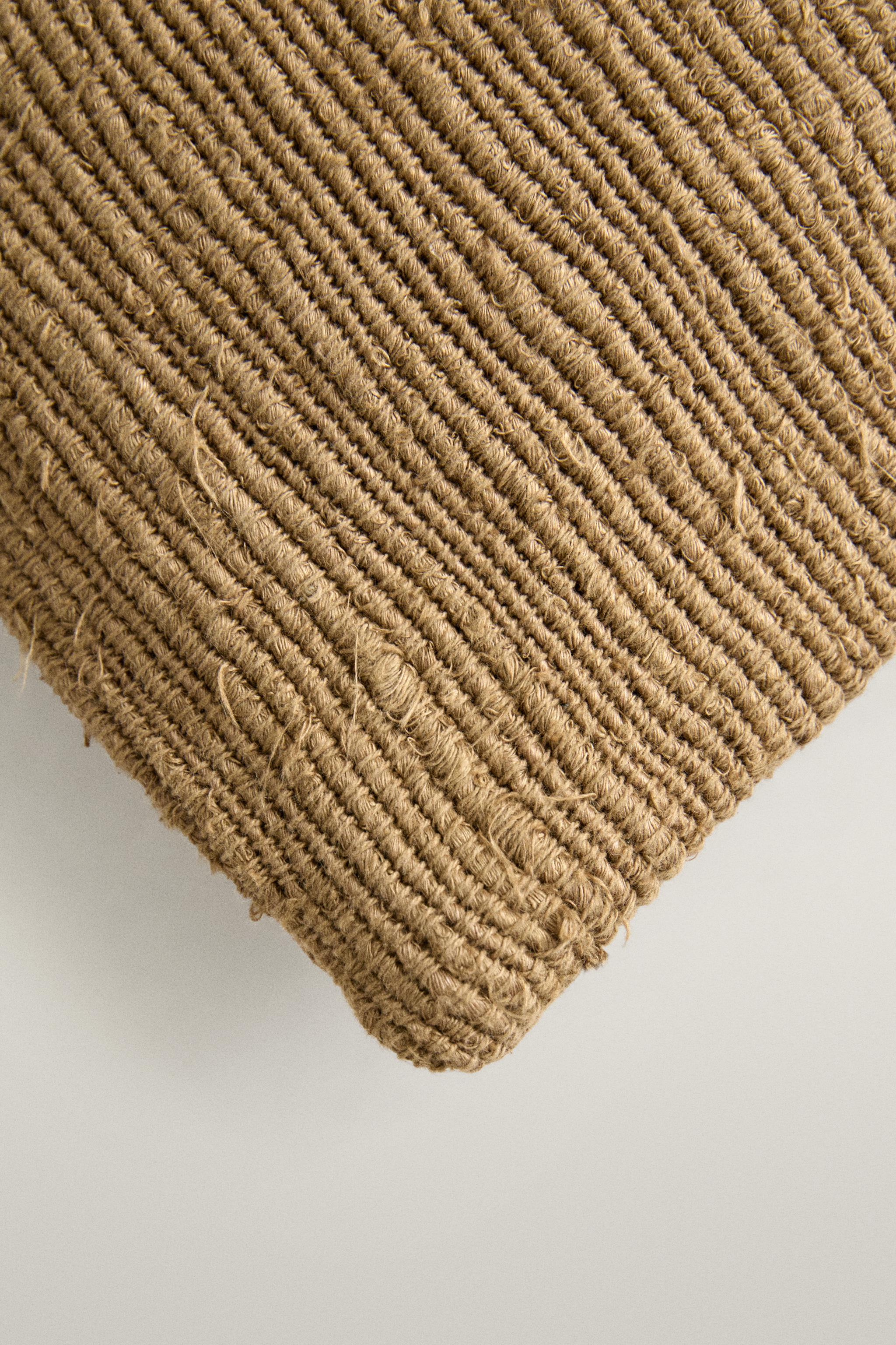 WOVEN THROW PILLOW COVER — taupe brown