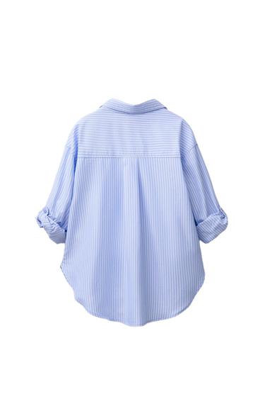 STRIPED SHIRT WITH CONTRAST RIB NECK T-SHIRT PACK - Blue by Zara
