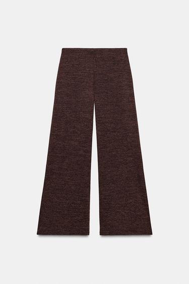 BASIC PIQUÉ TROUSERS - Dark brown by Zara
