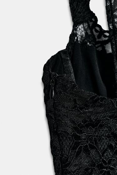 ROBE MI-LONGUE DENTELLE - Noir de Zara - Image 8