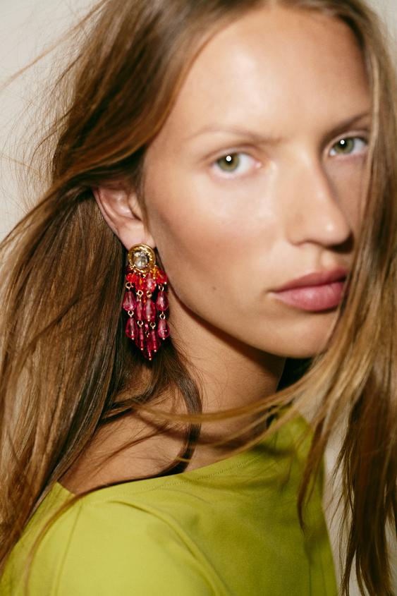 JEWEL BEADED CASCADE EARRINGS from Zara - $29.90