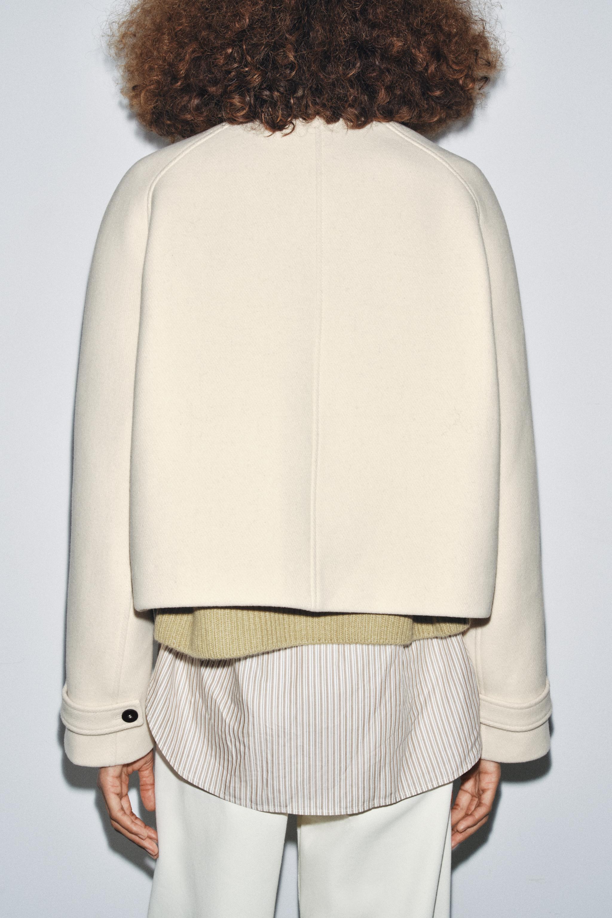 ZW COLLECTION ウールショートコート - エクリュ | ZARA Japan / 日本