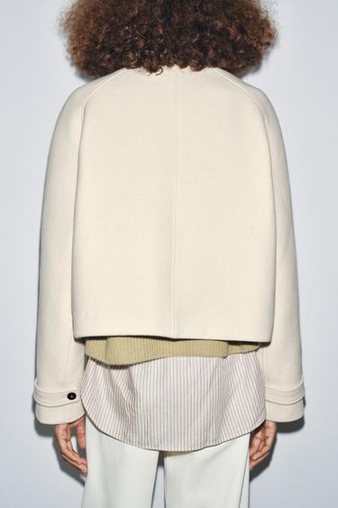 ZW COLLECTION SHORT WOOL TRENCH COAT - Ecru by Zara - Image 2
