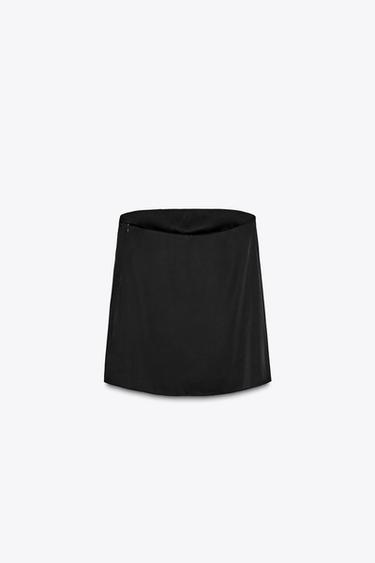 SATINIERTES BANDEAU-TOP - Schwarz von Zara