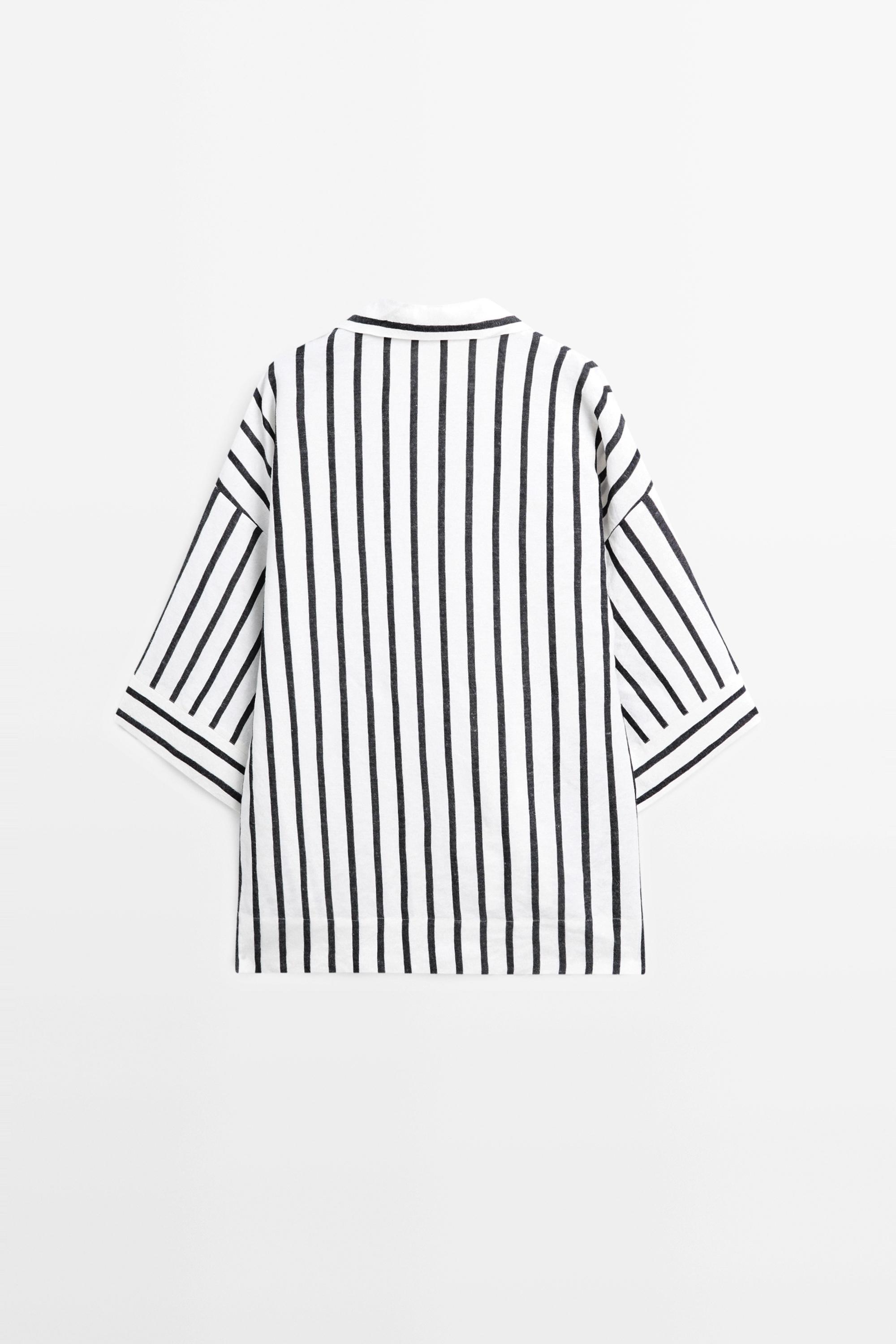 Chemise oversize à rayures avec lin