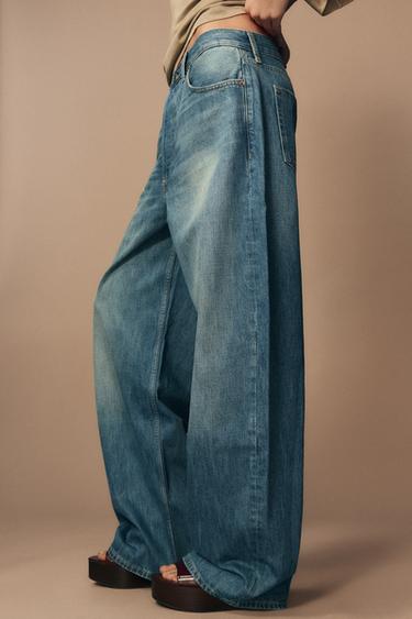 JEANS ZW COLLECTION RELAXED MID-WAIST - Blue by Zara