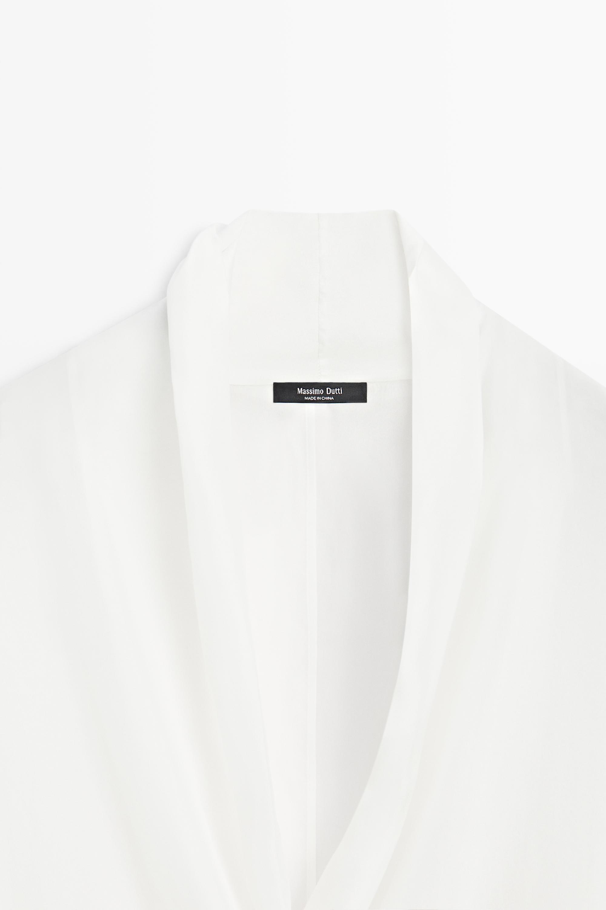 Flowing 100% silk tuxedo-style kimono