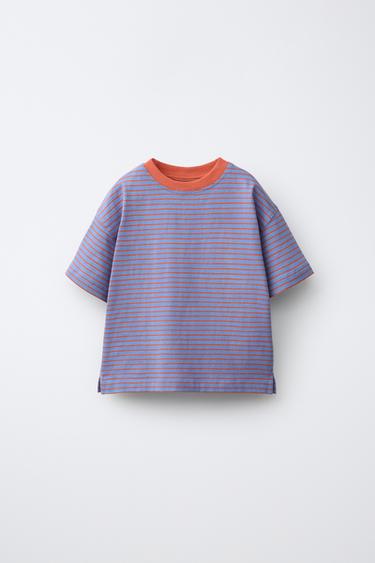 CAMISETA RAYAS - Azul / Acero de Zara