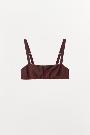 BRALETTE BANDEAU SATINÉ - Grenat de Zara - Image 3