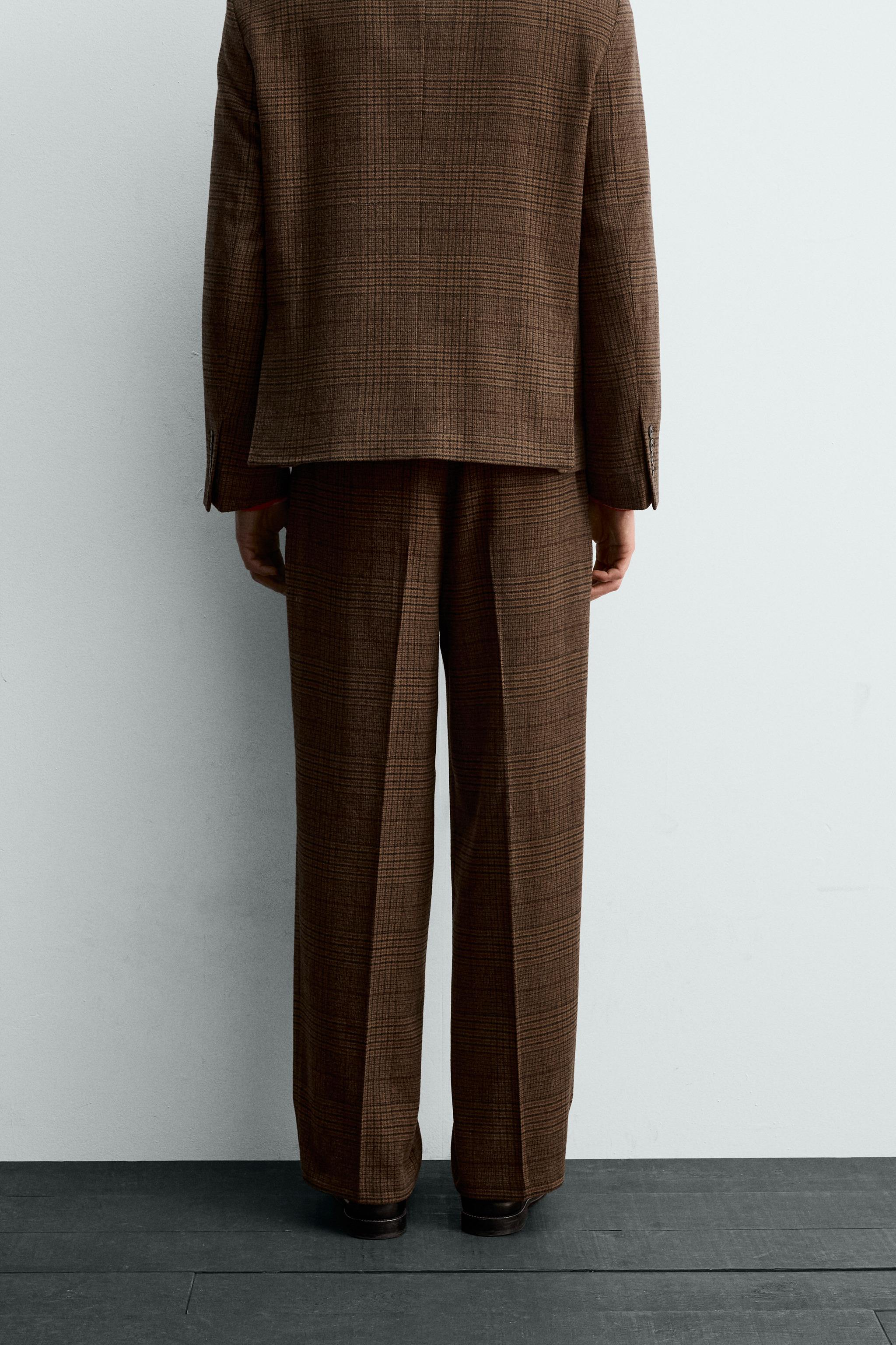 PLAID SUIT PLEATED PANTS