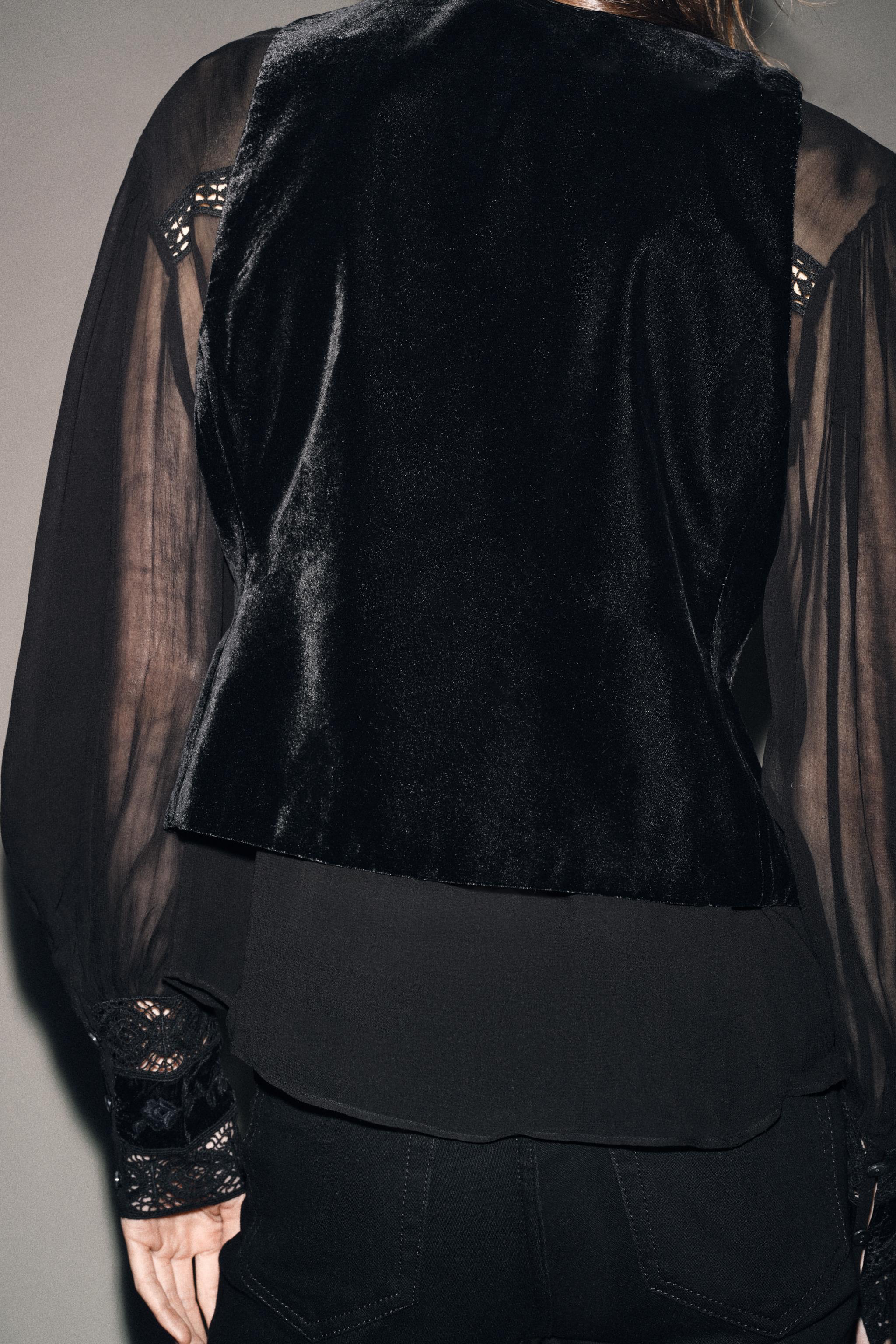 ZW COLLECTION EMBROIDERED VELVET VEST