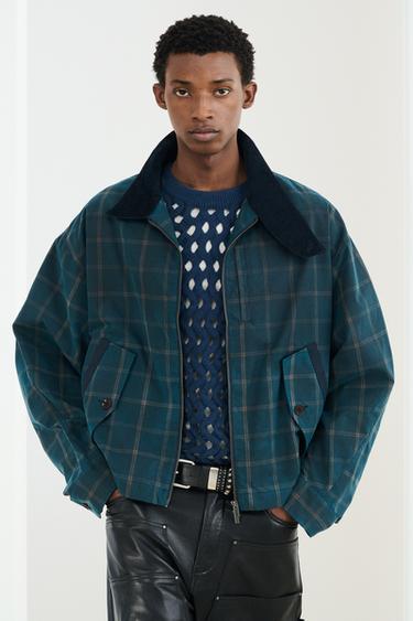 Zara CHCKD JCKT - Navy blue