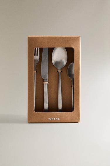 4-PIECE VINTAGE STEEL CUTLERY SET - Steel by Zara - Image 4
