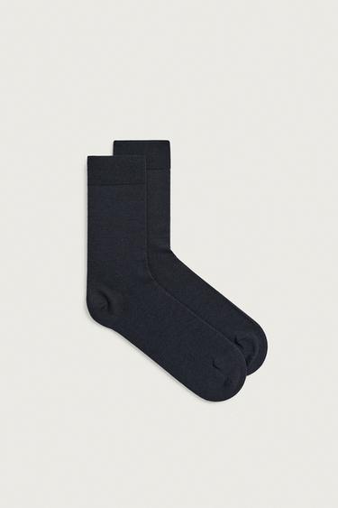 2-PACK OF LIGHTWEIGHT TEXTURED SOCKS - Navy blue by Zara - Image 0