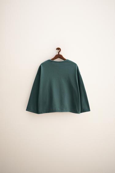 ZARA TIMELESS - T-SHIRT UNI LISERÉS - Vert / Bleu de Zara - Image 1