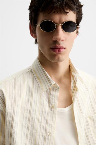 CHEMISE RAYURES CONTRASTÉES - Blanc cassé de Zara - Image 5