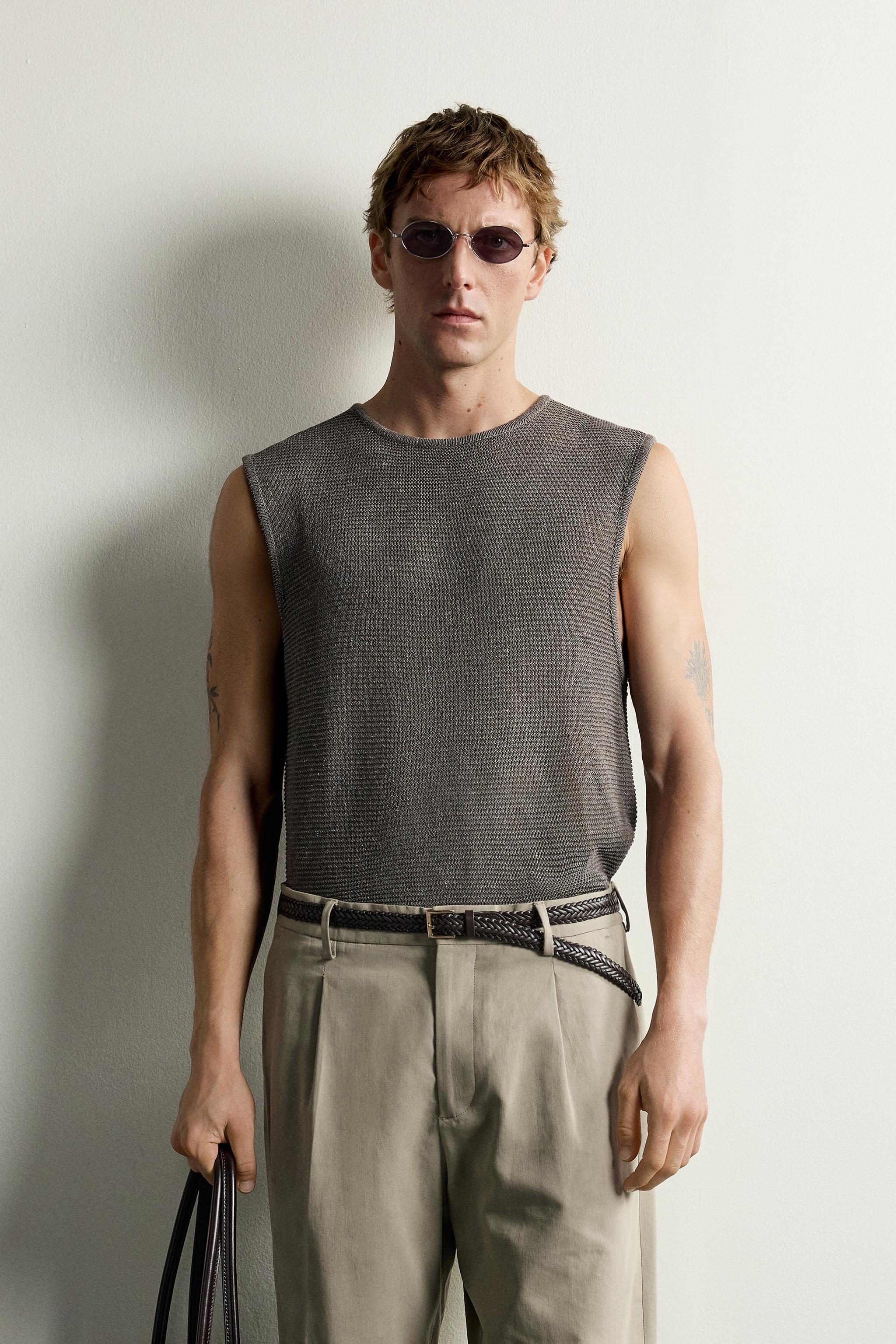 T-SHIRT TANK EN MAILLE RELAXED FIT