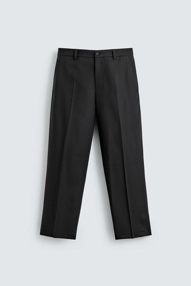 Zara WOOL SUIT PANTS - Black