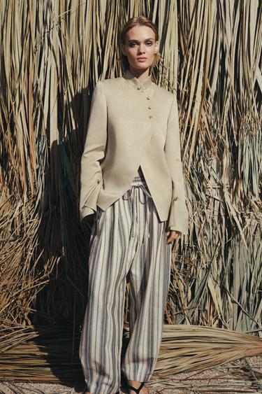 БЛЕЙЗЕР С ВОЛАНОМ — LIMITED EDITION, ZW COLLECTION — БЕЖЕВЫЙ от Zara
