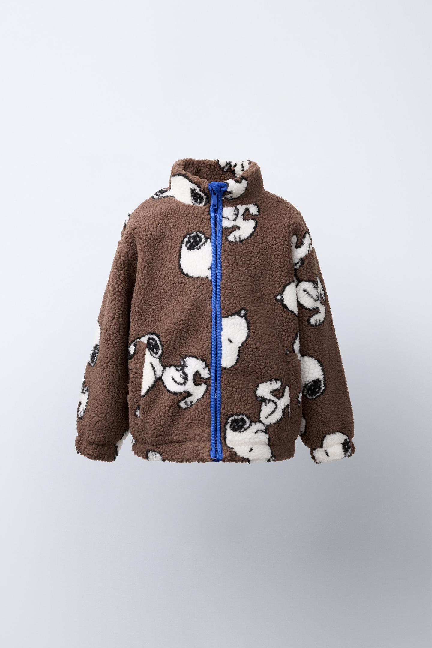 Детская куртка Zara Snoopy Peanuts™ Shearling-Effect, цвет: Коричневый — фото 2
