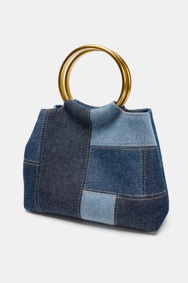 PATCHWORK MINI BUCKET BAG - Denim Blue by Zara - Image 2
