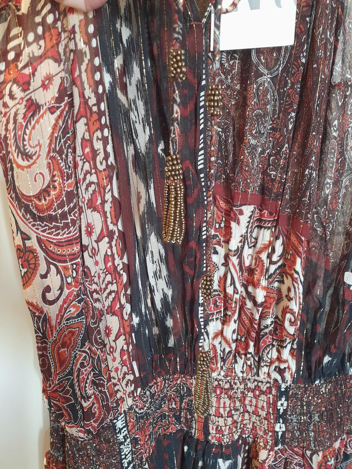 METALLIC THREAD PRINTED DRESS - Image 4