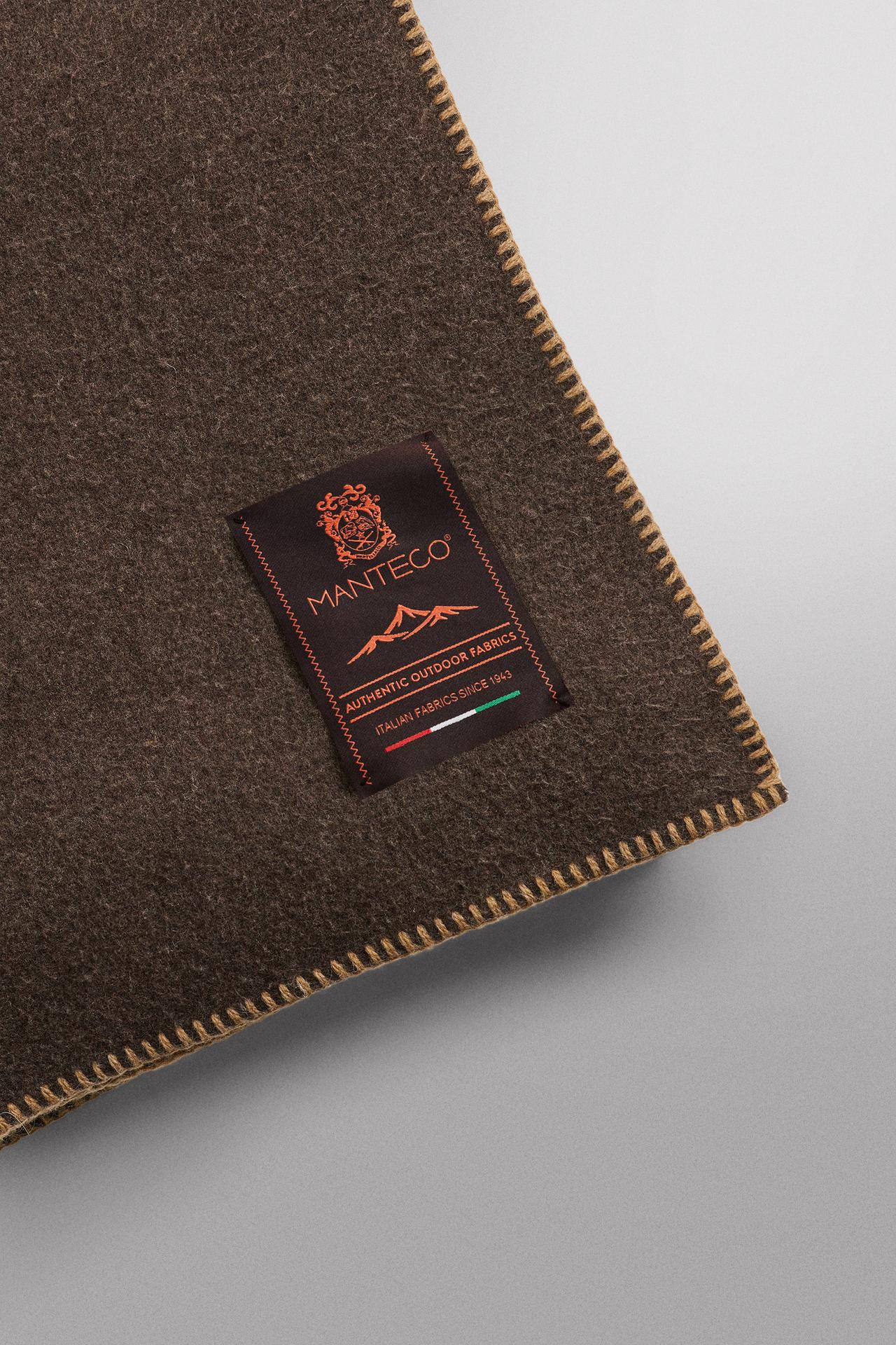 MANTECO® WOOL BLEND FLEECE BLANKET — Brown