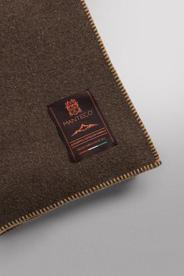 MANTECO® WOOL BLEND FLEECE BLANKET — Brown 2