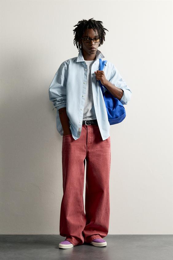 Zara FRUIT OF THE LOOM™ BOXY OXFORD SHIRT - Sky blue - Image 0