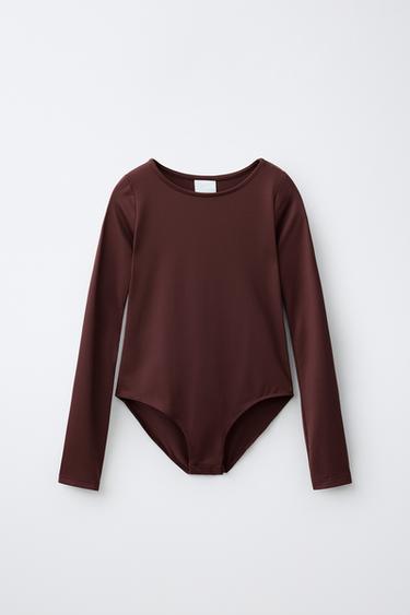 BODY DE POLIAMIDA LISO - Borgonha da Zara