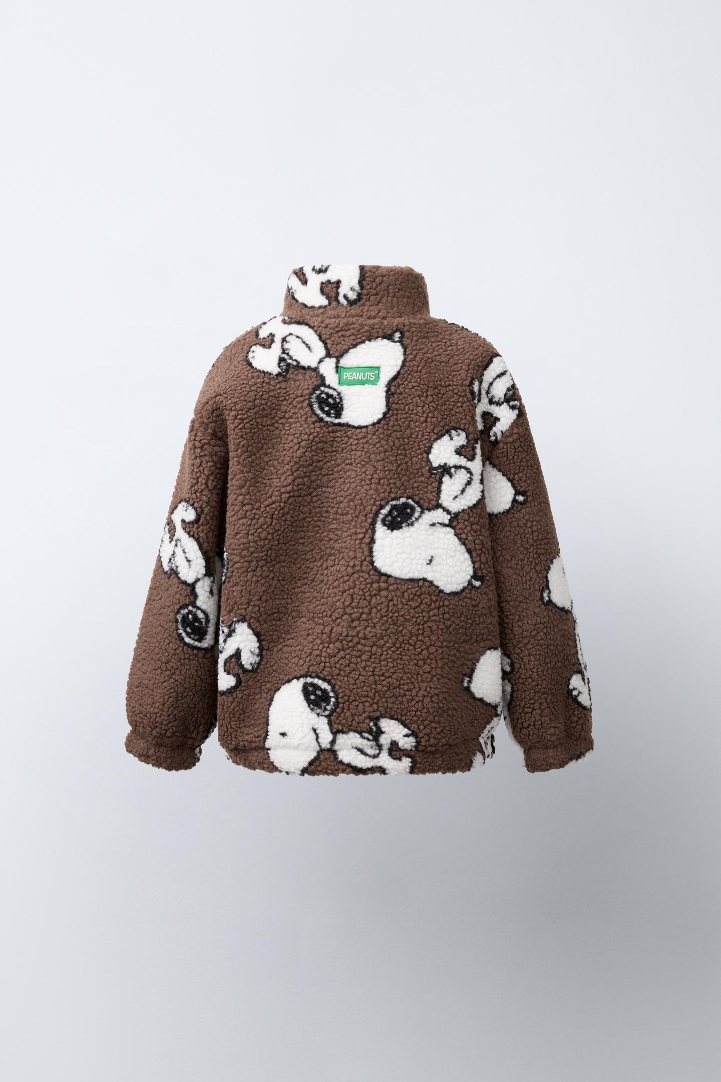 Детская куртка Zara Snoopy Peanuts™ Shearling-Effect, цвет: Коричневый — фото 5