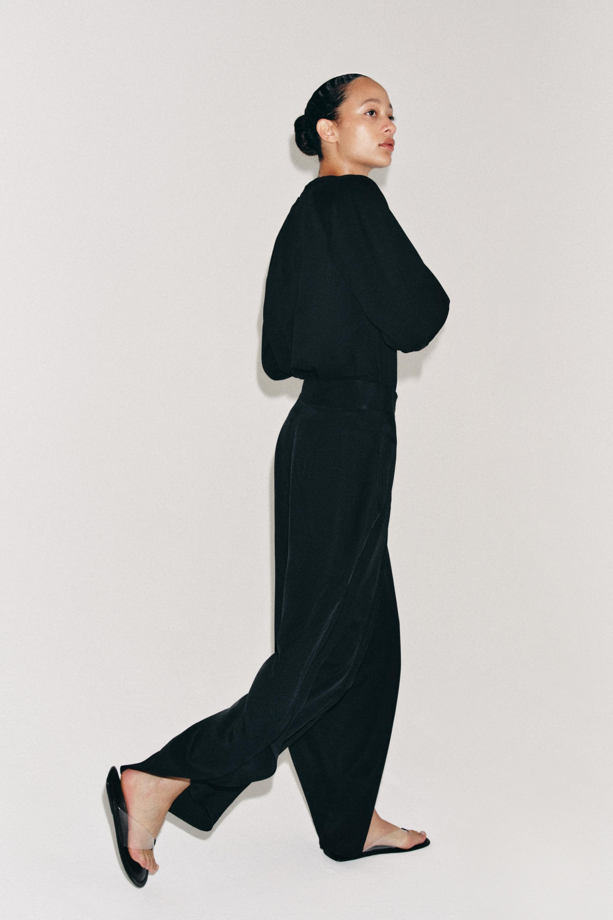 Zara ZW COLLECTION YIRTMAÇLI PANTOLON görsel 5