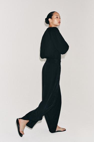 PANTALON À FENTES ZW COLLECTION - Noir de Zara - Image 4
