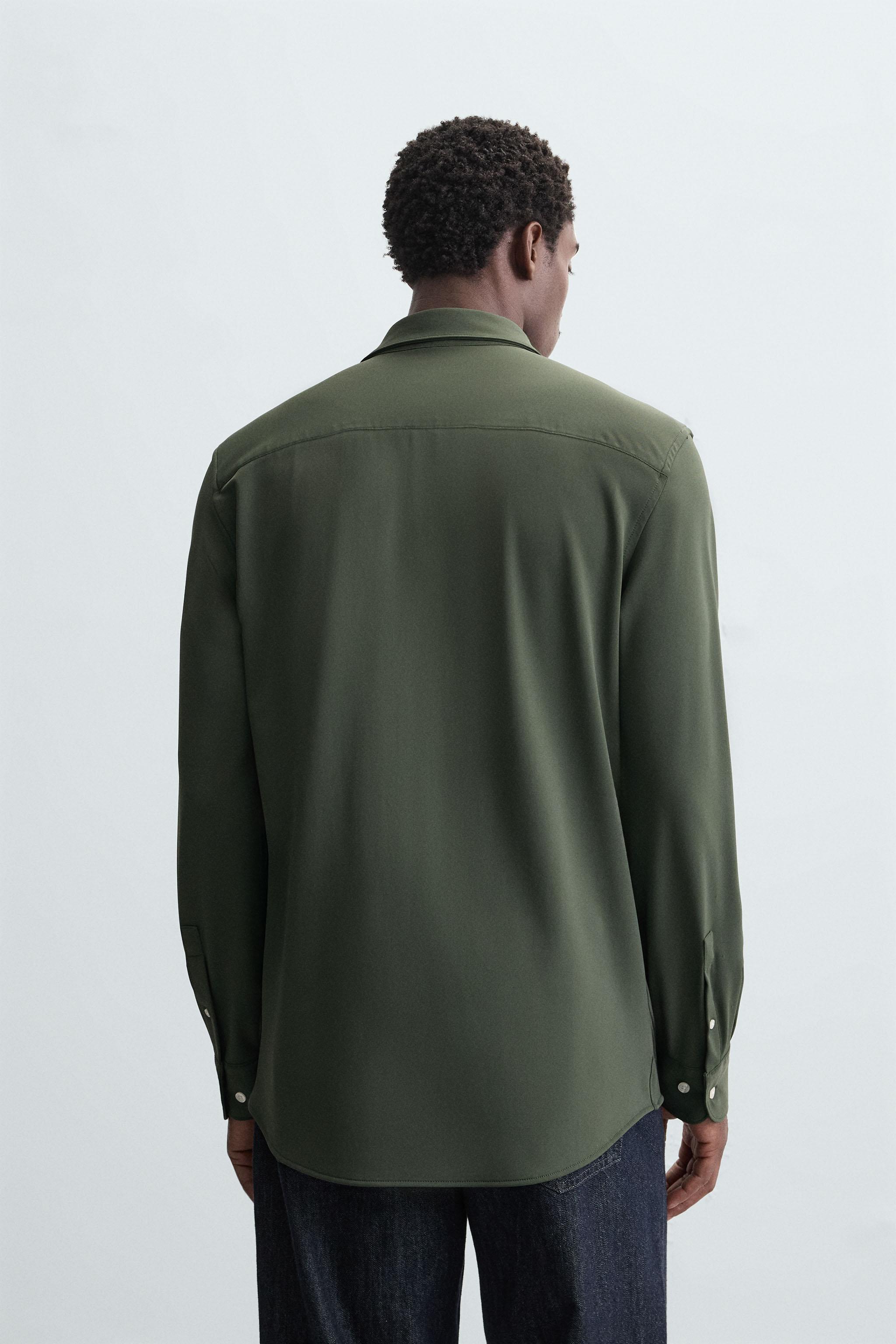 テクスチャー ストレッチ シャツ - ブラック | ZARA Japan / 日本